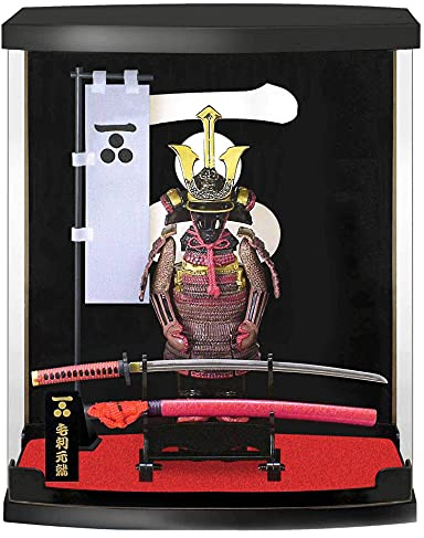 MEISTER JAPAN Mori Motonari Samurai Armor Figurine 1/10 Scale Display Case