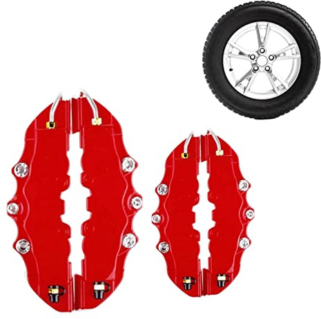 Yajimsa Brake Caliper Cover - Red Disc Brake Caliper Car Covers | Car Disc Brake Caliper Fake Covers for Left & Right Wheel Refit Accessories