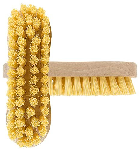 Wooden Scrubbing Brush Nylon Heavy Duty Hard Bristles Brush For Cleaning Tile, Floor, Deck, Car, Iron, Boots Hand Brush Scrub For Home And Commercial Use