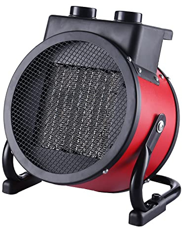 CAMRY CR 7743 Keramisk Värmefläkt Med Termostat Elvärme Vertikal Justering Av Avgasvinkeln 1000 W/2400 W Svart/Röd