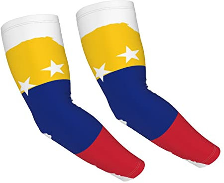 OCELIO Bandiera Venezuela Raffreddamento Sun Maniche Uv Protezione Braccio Manicotti Manicotto Della Copertura Del Braccio Per Le Donne Uomini, Nero, taglia unica