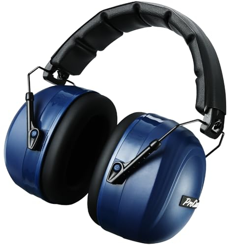 Procase Casque Anti Bruit Adulte, Pliable Réglable Confortable, avec Une Atténuation de SNR 31dB, Serre-tête Souple pour Milieu Bruyant ou Stressant -Marine