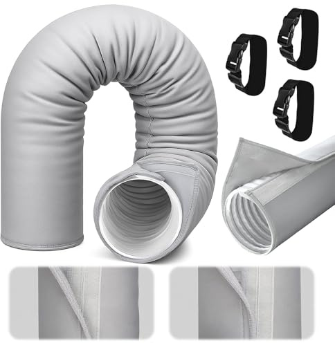 Manicotto isolante per tubo CA portatile, 150 x 50 cm, copertura isolante, tubo di scarico, aria condizionata, copertura isolante AC, isolamento per tubi CA portatile