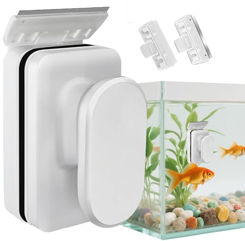 QXLXS Aquarium Verre Brosse magnétique,Aimant Aquarium Nettoyage,avec 2 Scrapers Amovibles,Niveau du Puissant Lave vitre magnétique Aquarium,Magnetic Fish Tank Algues Cleaner