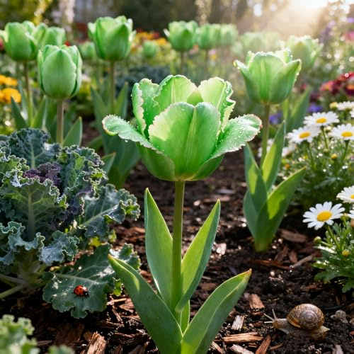 Tulipanes Bulbos/Tulipán/Tulipán perenne-Perfectos para patios y balcones/Que crece exuberantemente en el jardín-6 Rhizomes-E