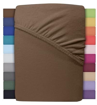 Winter Spannbettlaken | Farbenfrohes Thermo Fleece | Spannbetttuch, Bettlaken in vielen Größen und Farben (90 x 190 cm - 100 x 200 cm, Schoko braun/Dunkel braun)