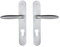 Bricard 984051 Set di Maniglie zamak su Piastra per Porta d'ingresso (per Cilindro Europeo), Argento
