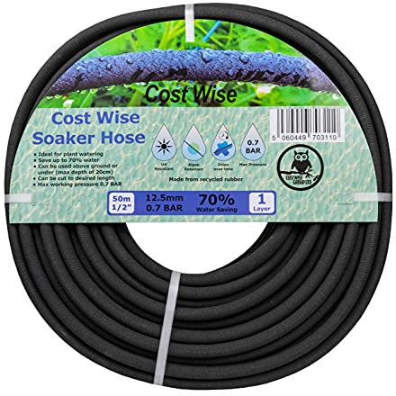 Garden Watering/automatc Irrigation 50m Soaker seep Hose/Porous/drip Pipe/Leaky Hose Low Water USE!