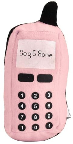 Squeaky Felpa Juguete del teléfono Celular Chew Toy Pet Chew Squeaker Juguetes Divertido teléfono móvil Forma Juguete Interactivo para Gato(Rosa)