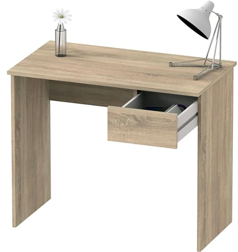 MUEBLES PITARCH | Escritorio, Mesa con Cajón de Ordenador, Juvenil de Estudio, Roble Cambrian, 75x90x50cm (Alto x Ancho x Fondo) Colección Tibet