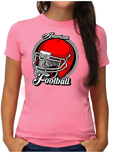 OM3® American Football T-Shirt - Damen - Helmet Gear Fan - L, Pink