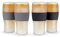 Host Beer Freeze Verres à bière rafraîchissants, Plastique Double paroi Isotherme réfrigérant, Peuvent être congelés, avec Gel réfrigérant | Pinte à congeler, Lot de 2, 473 ML- Noir et Gris (10017)