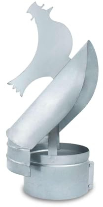 CAEXVEN Sombrerete Giratorio Veleta para Conductos en Acero Galvanizado - Serie Lisa y Helicoidal - 200 mm