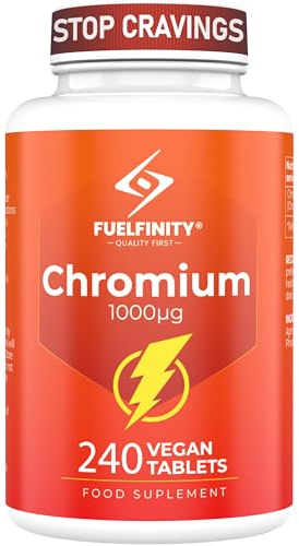 Chromium Picolinate 1000mcg - 240 Days Supply - Supports in reducing Sugar Cravings - FuelFinity® Quality at Highest Manufacturing Standards - Vegan