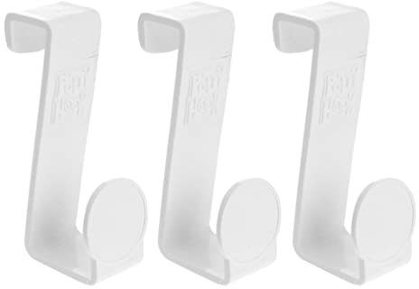 Kisangel Potty Seat Hooks Plastic Hanging Hooks for Toilet Training Seats Punch Free Cabinet Hook for Door Bowl Bathroom 3 Pcs Home Organizing Hooks