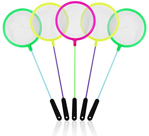 LAMXD Rete da pesca, confezione da 5, lunghezza 22 cm, diametro 7 cm, colore casuale, nylon, perfetta per acquario, separazione gamberetti in salamoia