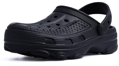 Beslip Womens Mens Garden Clogs Shoes with Arch Support Unisex Comfort Slip-on Sandals, Black 39 (7.5 Women/6 Men)