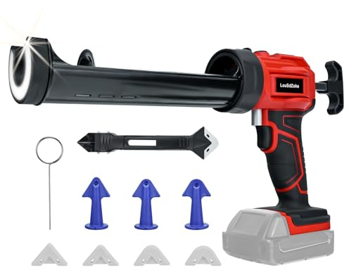 Cordless Caulking Gun for Milwaukee 18V Max Battery, 10 Oz/300ml Electric Silicone Gun,with LED Light,4 Adjustable Speed for Filling, Sealing, Repair(NO BATTERY)