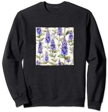 Anise Hyssop Flower Watercolor Pattern Graphic Sweatshirt