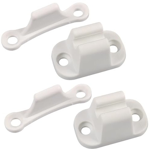 2 Sets Caravan Door Retainer Catch White Door Stop Retaining Catch T Shape Door Stop Door Holders to Stay Open for Rv Campervans Caravans Motorhomes Shutters Doors Cabinets Boat Door Camper Trailer