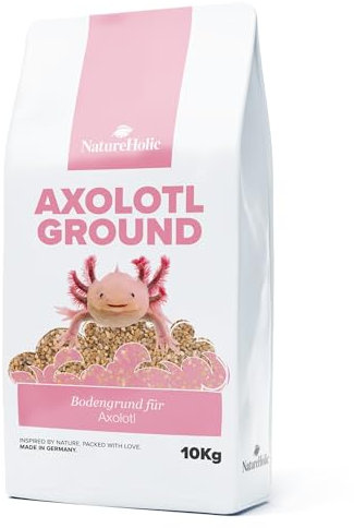 NatureHolic Axolotl Safe Ground | Spezialbodengrund für Axolotl | Abgerundeter Naturkies Spezialkies | Optimale Körnung 2-3mm | Eignet Sich als alleiniges Aquarium Substrat | 10kg