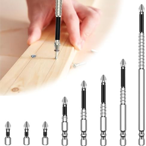 High-Magnetic Screwdriver Drill Bit Set, Strong Magnetic Durability, Anti-Slip Magnetic Screwdriver Bits, 8pcs Alloy Steel Kit for DIY Projects and Professional Repair