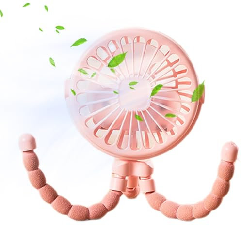 Genérico Ventilador Portátil Para Cochecito - Ventilador USB Recargable Carrito Bebe Trípode Flexible | Coche Carro Bebe | Abanico Para Cochecito De Bebé Luz Nocturna Ideal Para Interiores/Exteriores