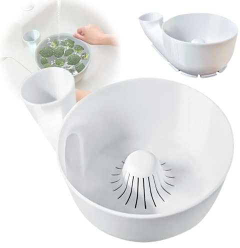 Nettoyeur de Fruits imprimé en 3D Cabine de Purification de Fruits et légumes entièrement Automatique 360° pour artefact de Cuisine paresseuse Mini Machine à Laver Les (Light Blue, 14X11X5.4CM)