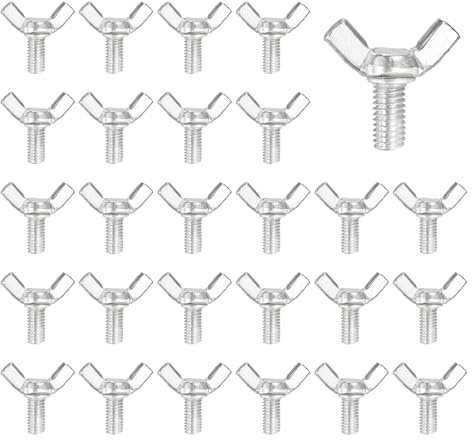 MECCANIXITY 40 Pcs M6x12mm Wing Butterfly Screw Bolts, Carbon Steel Zinc Plated Wing Bolt Thumb Hand Screws Fasteners for Home, Machine, Electronic Equipment