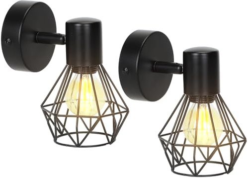 Aigostar Lámpara Techo Focos,Focos Led Interior Techo Base E14, Apliques Focos de Techo Orientables, Plafón Foco de Techo LED Para Dormitorio,Salón,Pasillos,Decoración mural 2 paquetes(Sin Bombillas)