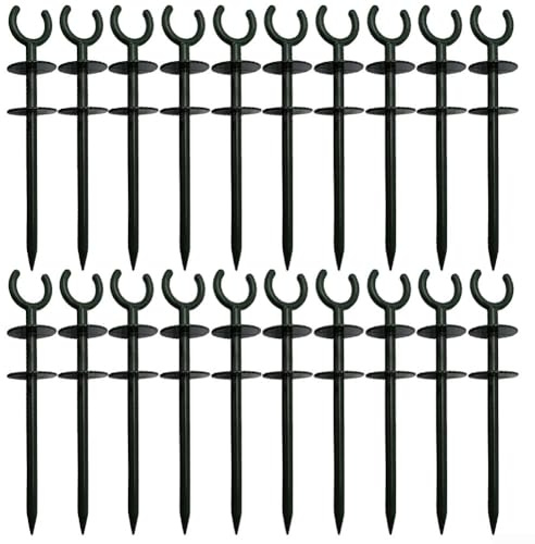 Piquet de guidage en plastique pour tuyau d'arrosage pour gérer le mouvement du tuyau d'irrigation et préserver l'intégrité de la couverture du sol dans les paysages domestiques (20 pièces)