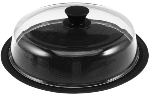 OSALADI Glasstänkskydd för mikrovågsugn med silikonhandtag, 25 cm glastallrikslock med ånghål, genomskinligt mikrovågslock för att hålla ugnen ren, 30 cm/12 silikonmatta