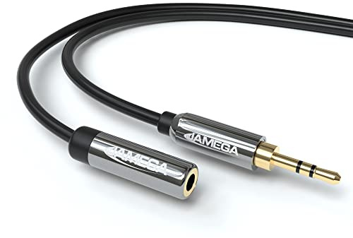 JAMEGA - 1m AUX Kabel Verlängerung | 3,5mm Klinkenbuchse zu 3,5mm Klinkenstecker | Audio Verlängerung Klinke Verlängerung
