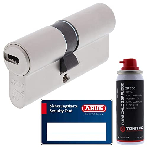 ToniTec Set aus ABUS Schließzylinder Türzylinder als Doppelzylinder EC660 GS gleichschließend inkl. 3 Schlüssel je Bestellung mit Sicherungskarte Größe 35 35mm + ToniTec Pflegespray