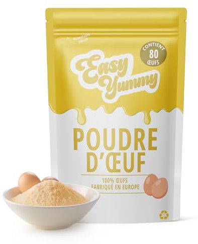 EASY YUMMY - Œuf entier en poudre pour la cuisine (1kg), 100% d'œuf en poudre