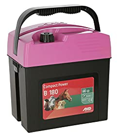 AKO Compact Power B 180, Weidezaungerät Classic, pink, 9V Trockenbatteriegerät, Input 0.26J, max. Spannung 8.800V, für Zäune bis 3km, 5 Jahre Garantie, Made in Germany