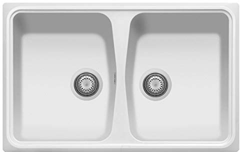 Lavello in composito da cucina incasso TELMA by Plados linea Pacific due vasche 79x50 - Bianco