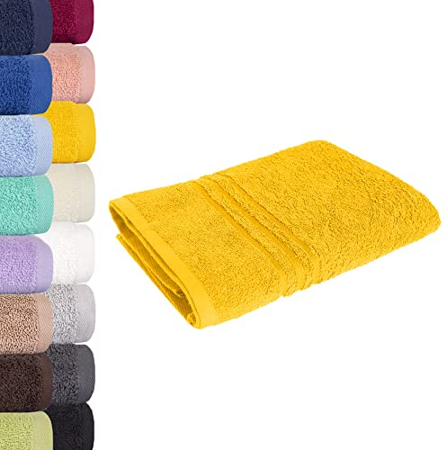 Lavea Saunatuch Saunahandtuch 80x200cm - Rapsgelb, 500gr/m², 100% Baumwolle