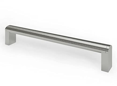 MS Beschläge Möbelgriff Edelstahl-Optik matt gebürstet – Schrankgriff, Schubladengriff, Küchengriff, Türgriff – Metallgriff in 9 Lochabständen – moderner Design Möbelbeschlag - Lochabstand (192mm)