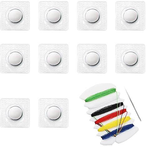 Nähen Magnet Knopf, Magnetische Knopf Druckknöpfe, Unsichtbare Magnetknopf, Magnete zum Einnähen, Verstecktem Geldbörse Verschluss, Unsichtbare Magnetknöpfe, Hidden Sew Magnetverschluss, 10 Stück