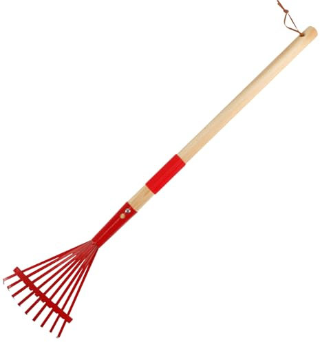 Kids Rake 27'' Lawn Rakes for Leaves Detachable Wooden Handle Rake for Kids Child Size Gardening Tools for Patio, Lawn & Garden, Kids Shovel