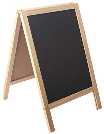 BangQiao Freestanding Wooden A Frame Double Sided Chalkboard for Tabletop Menu Board, Wedding Message Sign