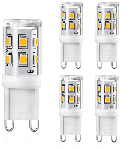 YUIIP Ampoule LED G9 2W, 3000K Blanc Chaud, Équivalent Halogène 20W-25W, Angle 360°, 220-240V, CRI > 85, Culot G9, Faible Consommation, Non Dimmable, Lot de 5