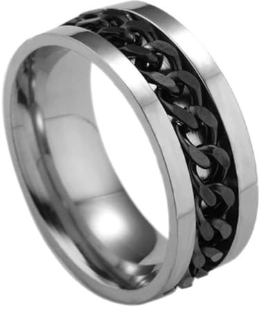 Holibanna Mens Ring Simple Transferring Ring with Unique Printed Design Fashion Finger for Man and Boys Includes Gift Box