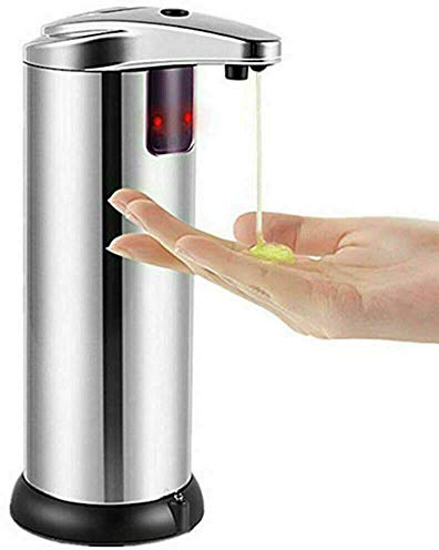 Rostfritt stål automatisk tvåldispenser 250 ml No Touch tvåldispenser med infraröd rörelsesensor lämplig för badrum kök hotell kontor