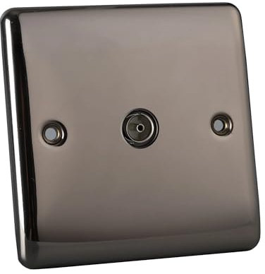Caradok 1 Gang Co Axial Socket - Black Nickel