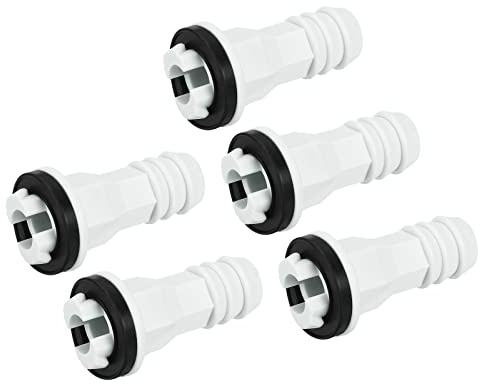 MECCANIXITY Air Conditioner Drain Hose Connector 15mm Tube Straight Fitting Replacement Part Accessories for Mini-Split Window AC, Beige Pack of 5