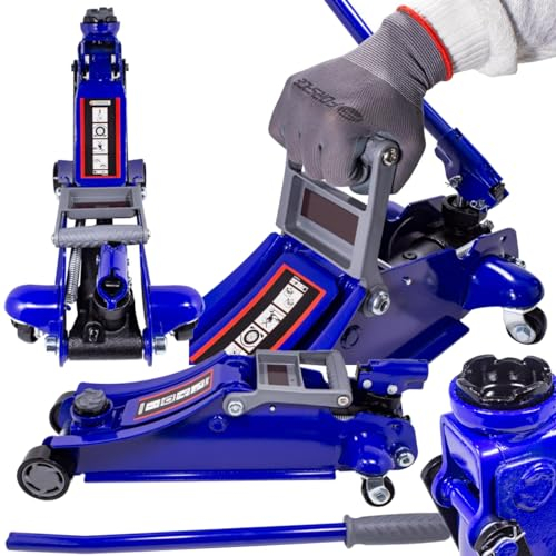 FORSAGE Rangierwagenheber 2T (h min 105mm, h max 350mm) mit Drehgriff 180 Grad // Wagenheber 2T Hydraulisch