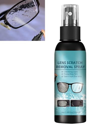 Spray Limpiador de Lentes Gafas,Líquido de Reparación de Cristales,Líquido Limpiador de Lentes,Spray De Limpieza De Gafas,Spray de Eliminación de Arañazos de Lentes 100ML