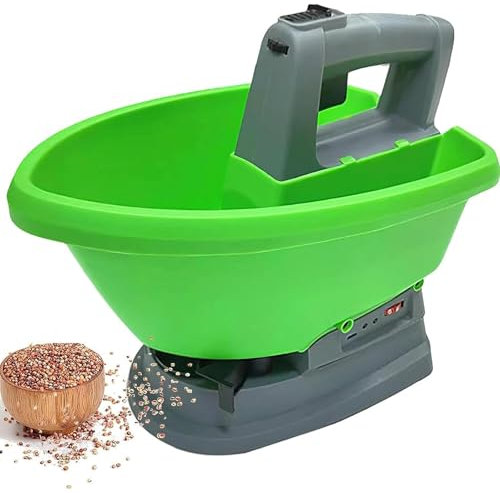 Épandeur de graines sans fil, épandeur d'engrais électrique portatif de 3 L, batterie intégrée de 2000 mAh, épandeur de sel avec dispersion réglable à 5 vitesses, 7 vitesses, pour ferme, d'élevage